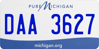 MI license plate DAA3627