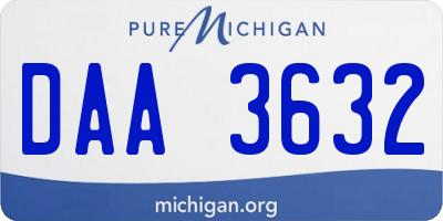 MI license plate DAA3632