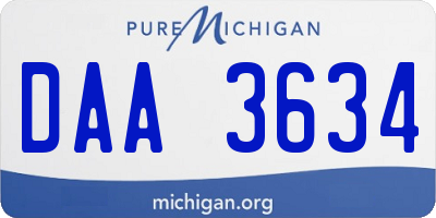 MI license plate DAA3634