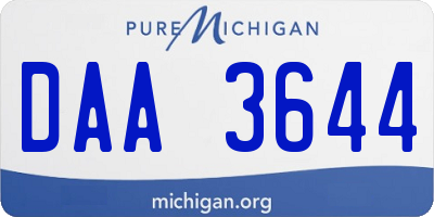 MI license plate DAA3644