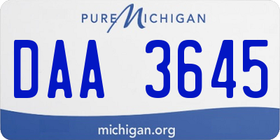 MI license plate DAA3645