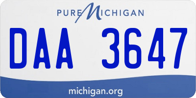 MI license plate DAA3647