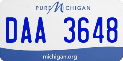 MI license plate DAA3648