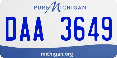 MI license plate DAA3649