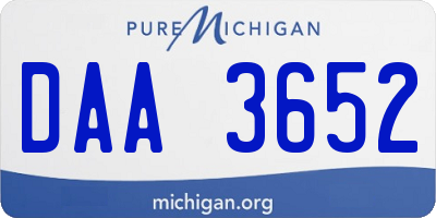 MI license plate DAA3652
