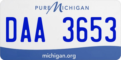 MI license plate DAA3653