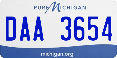 MI license plate DAA3654