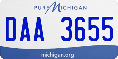 MI license plate DAA3655