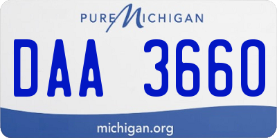 MI license plate DAA3660