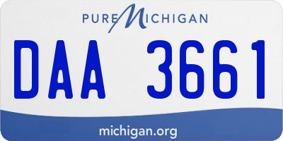 MI license plate DAA3661