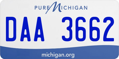 MI license plate DAA3662