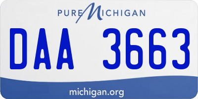 MI license plate DAA3663