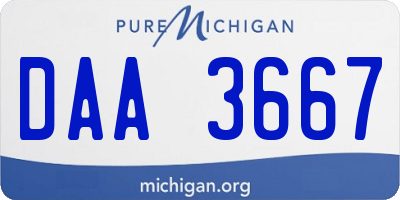 MI license plate DAA3667