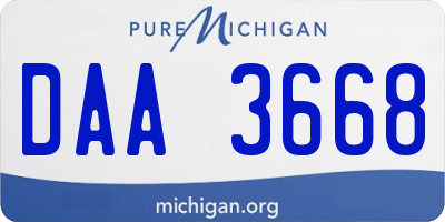 MI license plate DAA3668