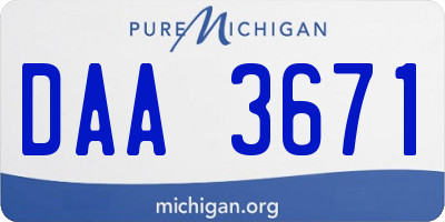 MI license plate DAA3671