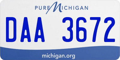 MI license plate DAA3672