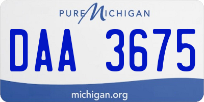 MI license plate DAA3675