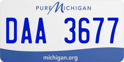 MI license plate DAA3677