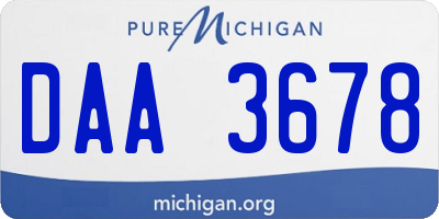 MI license plate DAA3678