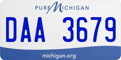 MI license plate DAA3679