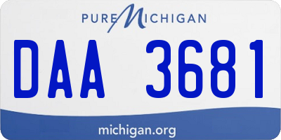 MI license plate DAA3681