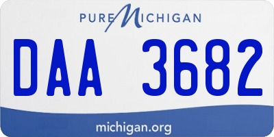 MI license plate DAA3682