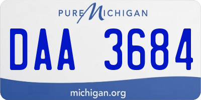 MI license plate DAA3684