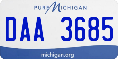 MI license plate DAA3685