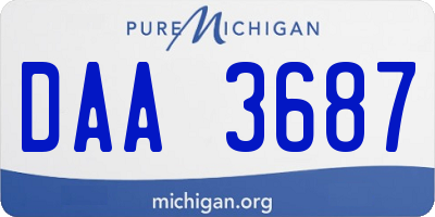 MI license plate DAA3687