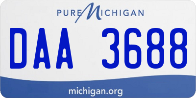 MI license plate DAA3688