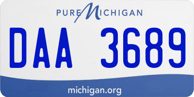 MI license plate DAA3689