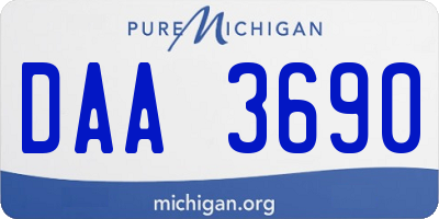 MI license plate DAA3690