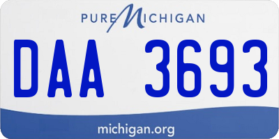 MI license plate DAA3693