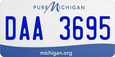 MI license plate DAA3695