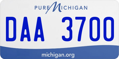 MI license plate DAA3700