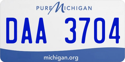 MI license plate DAA3704