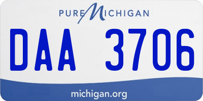 MI license plate DAA3706