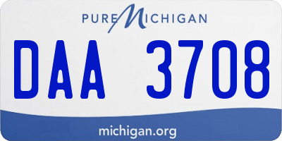 MI license plate DAA3708