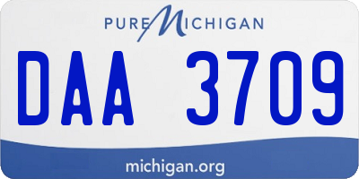 MI license plate DAA3709