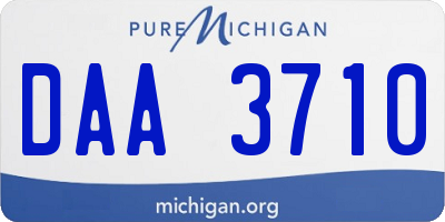 MI license plate DAA3710