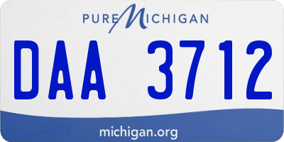 MI license plate DAA3712