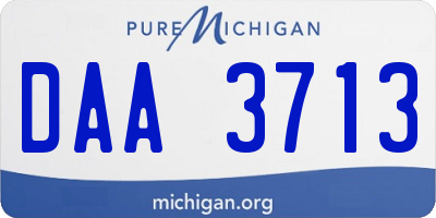 MI license plate DAA3713
