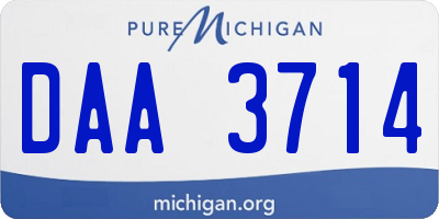 MI license plate DAA3714