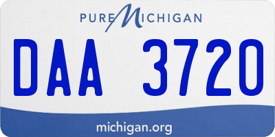 MI license plate DAA3720