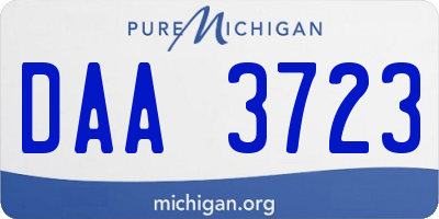 MI license plate DAA3723