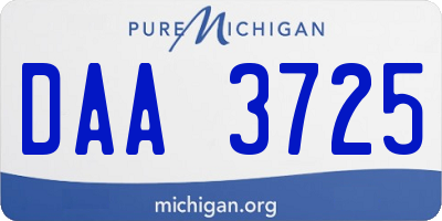 MI license plate DAA3725