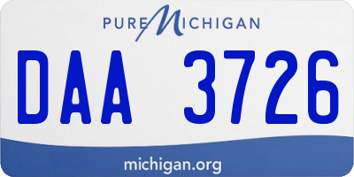 MI license plate DAA3726