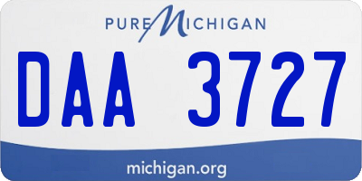 MI license plate DAA3727