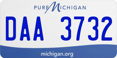 MI license plate DAA3732