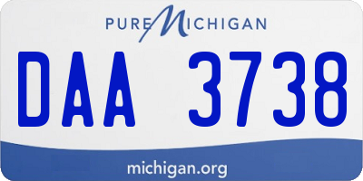 MI license plate DAA3738